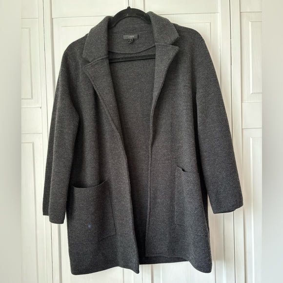 J. Crew charcoal sweater blazer 100% wool - Picture 1 of 2